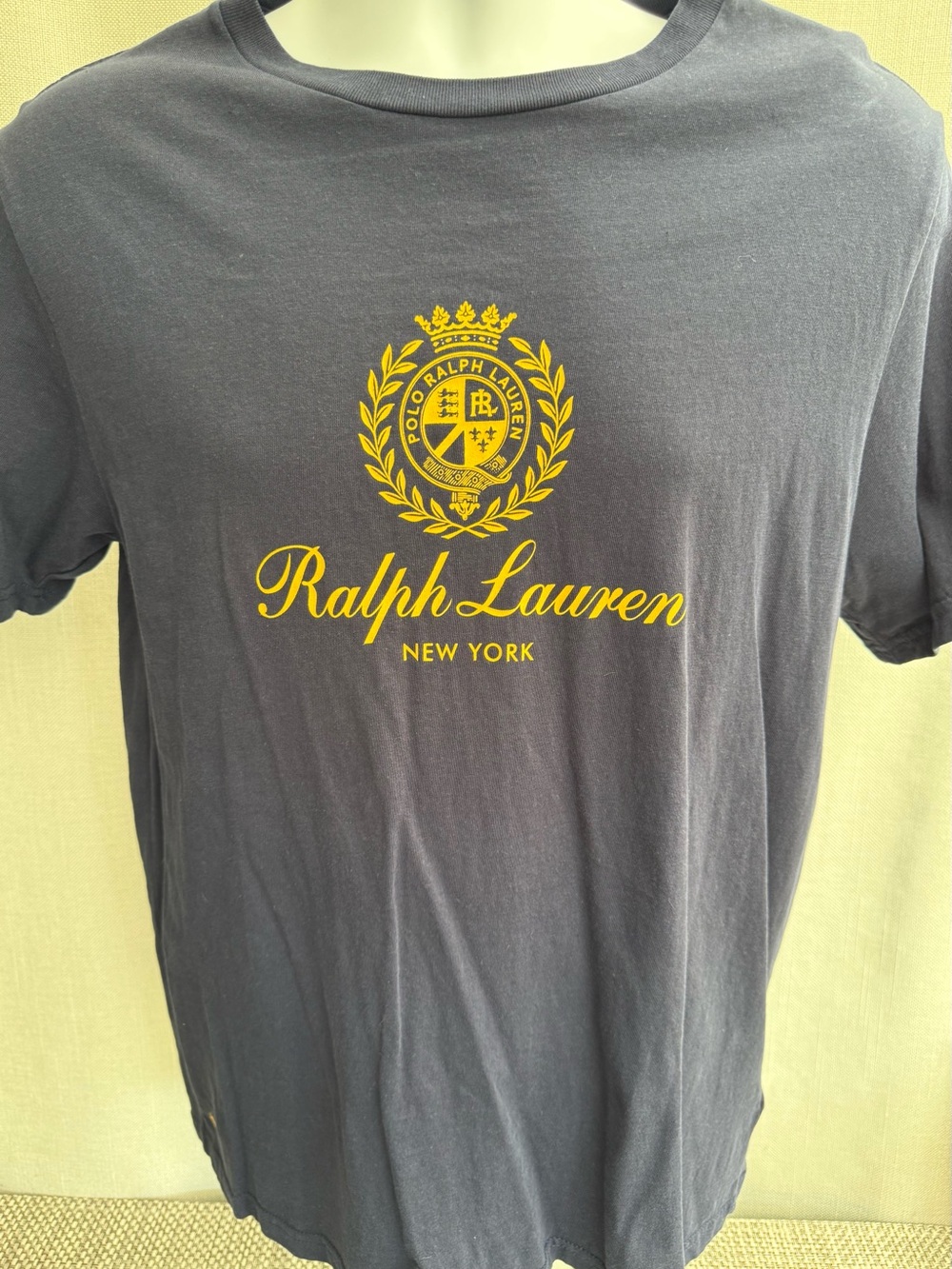 Ralph Lauren Navy Short Sleeve Tee with Yellow Crest